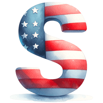 4th of July Alphabet and Number bringing the essence of Independence Day to your creations png