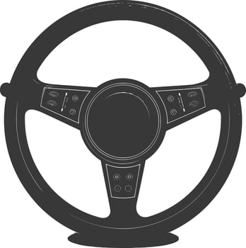 Silhouette steering wheel black color only vector