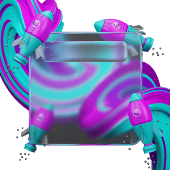 3d rendering of glassmorphism design with rocket and abstract png