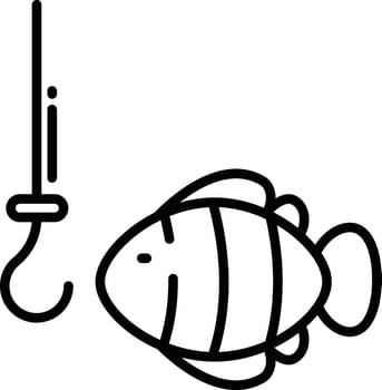 Fishing outline illustration vector