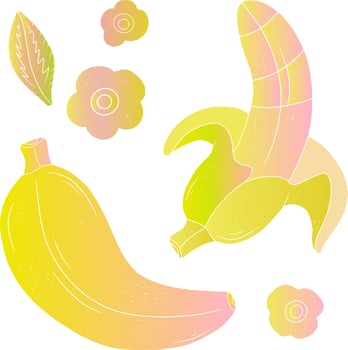 a yellow banana vector