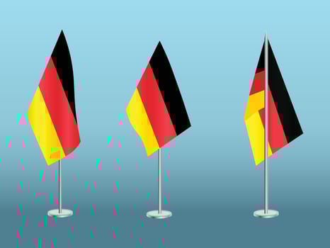 Flag of Germany with silver pole.Set of Germany's national flag vector