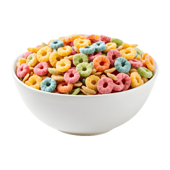 Bowl Of Colorful Cereal Isolated on Transparent Background png