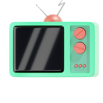 an old television with a red button on it png