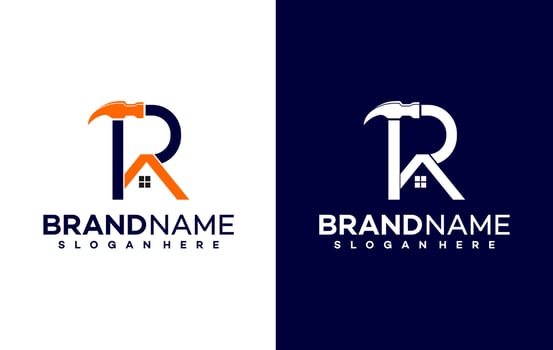 house r letter logo symbol illustration design vector