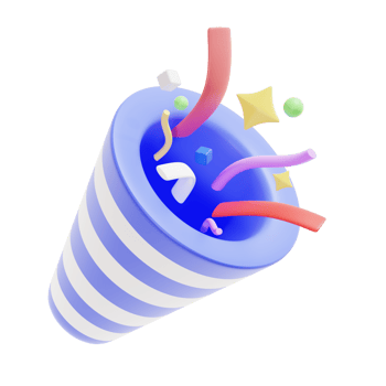 party popper icon transparent background 3d png