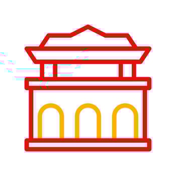 Arch icon duocolor red yellow chinese illustration vector