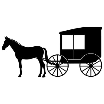 Amish horse and buggy clipart vector