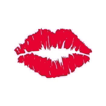 a red lipstick kiss on a white background vector