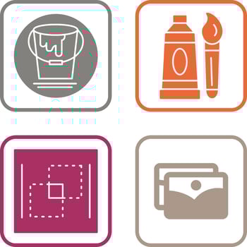 paint bucket and oil paint Icon vector