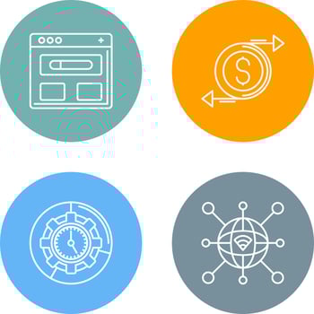 Brwoser and Money Icon vector