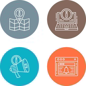 information point and laptop Icon vector