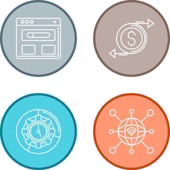 Brwoser and Money Icon vector