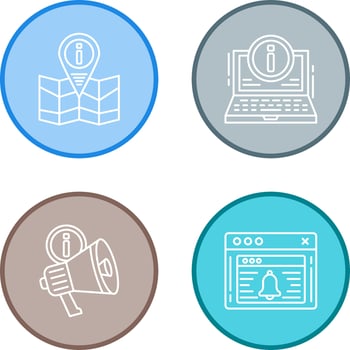 information point and laptop Icon vector
