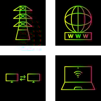 tower and world wide web Icon vector