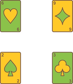 heart cards and diamonds card Icon vector