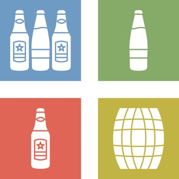 Beer Bottles and alcohol Icon vector