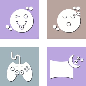 Tongue Out and Sleep Icon vector