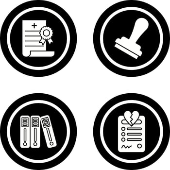 Death Certificate and Stamp Icon vector