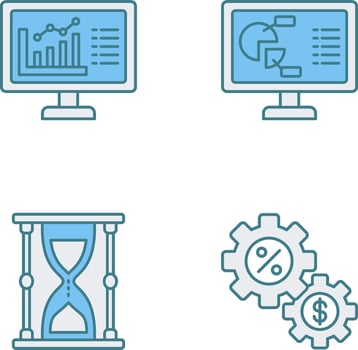 Graph and Pie Chart Icon vector