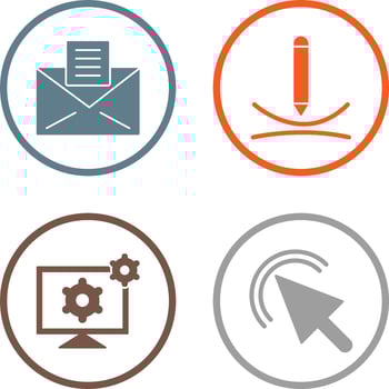 email documents and draw curve Icon vector