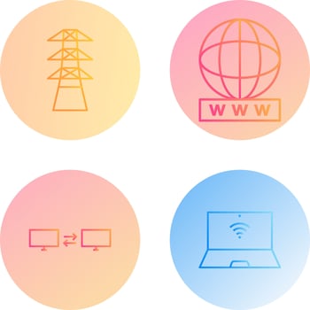tower and world wide web Icon vector