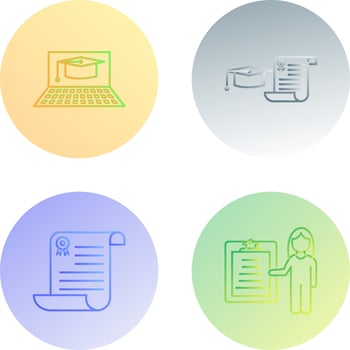 Online Graduation and Graduation Icon vector