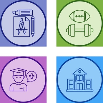 Study Tools and Sport Faculty Icon vector