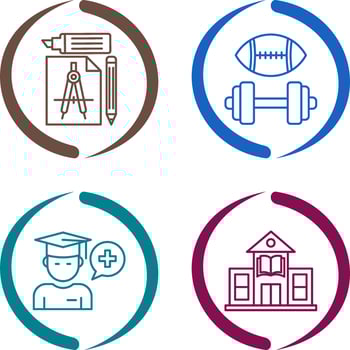 Study Tools and Sport Faculty Icon vector