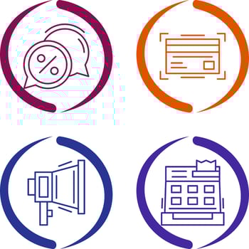 Discount Offer and Credit Card Icon vector