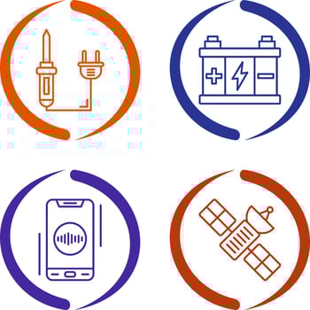 Soldering and Battery Icon vector