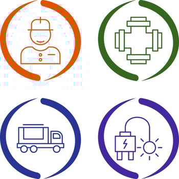 Worker and Plumbing Icon vector