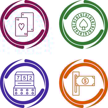 playing cards and spade chips Icon vector