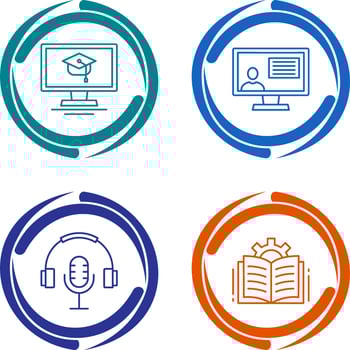 Online Course and distance Icon vector