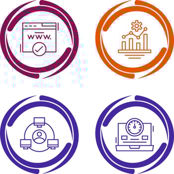 Domain and Bar Icon vector
