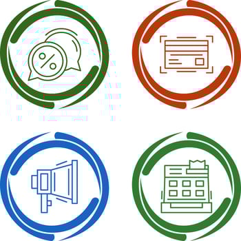 Discount Offer and Credit Card Icon vector