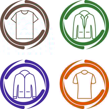 Plain T Shirt and Stylish Jacket Icon vector