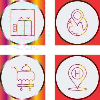 Elevator and World tour Icon vector