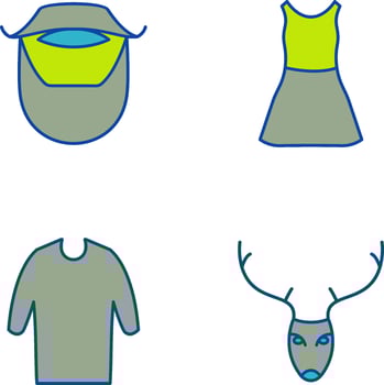 Beard and Moustache and Dress Icon vector