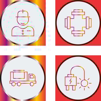 Worker and Plumbing Icon vector