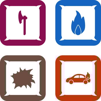 axe and fire Icon vector