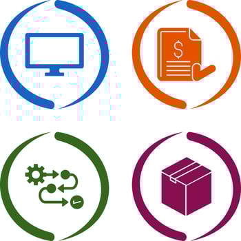 Monitor and Invoice Icon vector