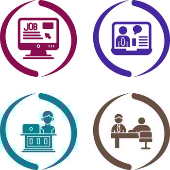 Online Job and Online Job Interview Icon vector