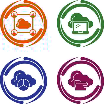 Network and Laptop Icon vector