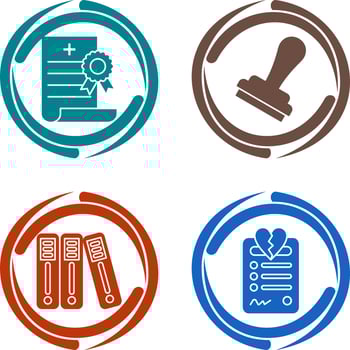 Death Certificate and Stamp Icon vector
