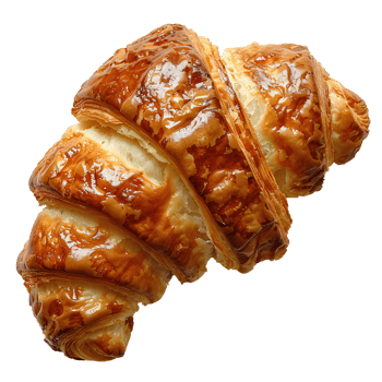 croissant. French pastry croissant top view. Puff pastry dessert isolated png