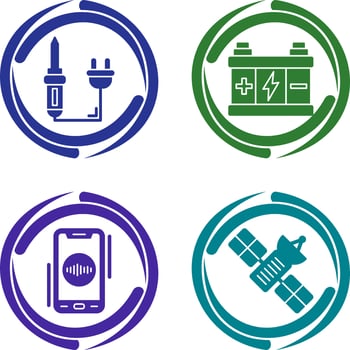 Soldering and Battery Icon vector