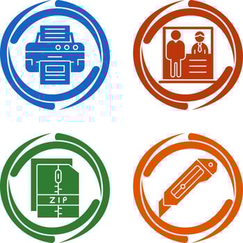 Printer and Cash Deposit Icon vector