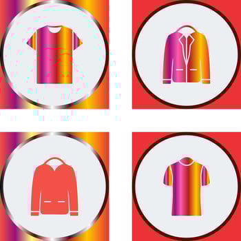 Plain T Shirt and Stylish Jacket Icon vector