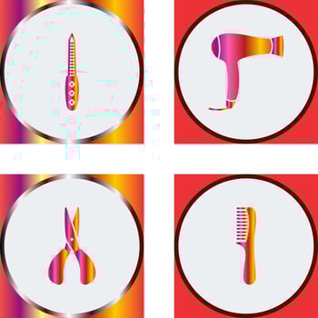 Nail File and Hair Dryer Icon vector
